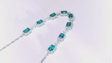 Load and play video in Gallery viewer, Venetian Emerald American Diamond Silver Necklace
